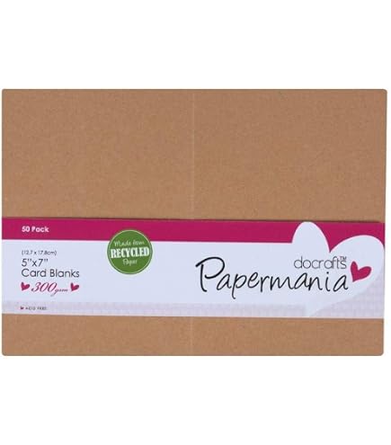 Papermania Biglietto e busta quadrati vuoti, confezione da 50, bianco (l'imballaggio può variare
