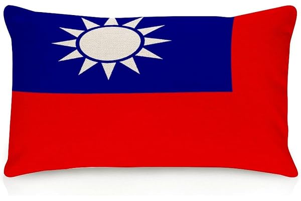 Yelolyio Taiwan nationell flagga kuddöverdrag Taiwan kuddar prydnadskudde överdrag för soffa heminredning bomull linne kuddfodral för vardagsrum 30 x 45 cm