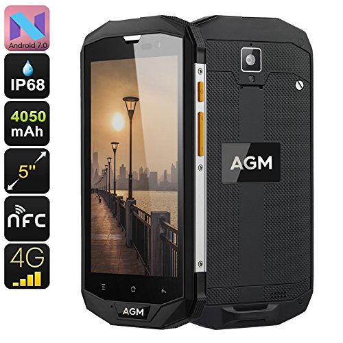 AGM A8 Smartphone Android 7.0 Nougat - DUAL SIM 4G - Schermo 5.0 HD Gorilla Glass 3 - 3gb RAM 32gb ROM - IP68 Resistente all'acqua Antipolvere Antiurto