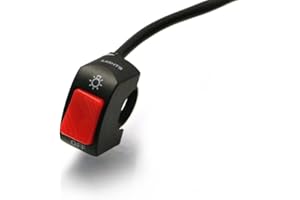 ALCHEMY PARTS Motorcycle Handlebar Switch for Front Spot Fog Flash Lights High Low Beam Crash Bar Auxiliary Lights to fit 22mm 7/8 inch Handle Bars