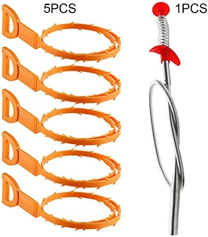 Shsyue Drain Snakes, Drain Clog Hair Grabber Cleaning Relief Remover Tool Barbed Gripper for Sink Drain Tube Pipeline