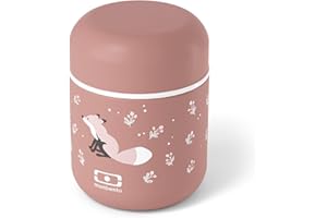monbento - Piccolo Porta Pranzo Termico Bambini MB Capsule Fox - Volpe - Contenitore Ermetico Mantiene gli Alimenti Caldi o Freddi fino a 5 Ore - Per Ufficio/Scuola/Meal Prep - Rosa Cannella