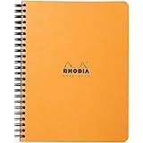 RHODIA 193448C - Spiral Notebook (Full Binding) Notebook Orange - A5+ - Dot Dot - 160 Detachable Pages - White Clairefontaine