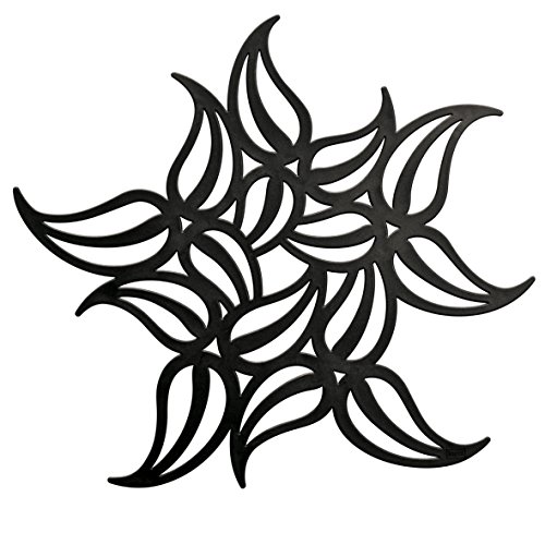 Koziol 3160526 Flame Topfuntersetzer, Kunststoff, solid schwarz, 24.5 x 24.5 x 0.7 cm