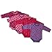 Pippi Baby Girls Body AO Printed 4 Pack Long Sleeve T-Shirt, Pink, 62 cm