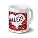 Produktbild Tasse mit Namen Allert - Motiv Rosenherz - Namenstasse, Kaffeebecher, Mug, Becher, Kaffeetasse - Farbe Weiß