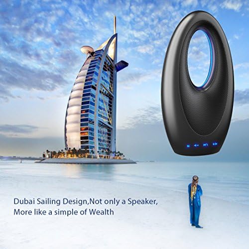 QITECO Fashion Portable Wireless Bluetooth Speaker with FM Radio, Build in Mic TF Card, Support AUX to be Subwoofer for Home Laptop, IPAD, Smartphone (Black)
