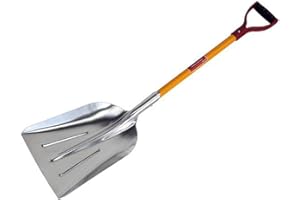 Defender Tools Aluminium Metal Snow Scoop Shovel/Muck Out With Fibreglass Handle