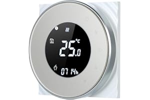 Decdeal Termostato programmabile tramite Wi-Fi, termostato intelligente wireless, con display LCD tattile, nero