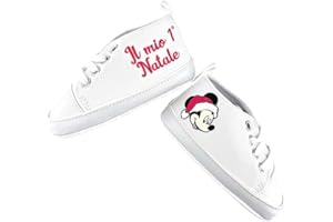 IL MONDO DI NOAH Scarpine Natalizie Neonato, Scarpette Personalizzate Bambino e Bambina con Stampa il Mio Primo Natale, Scarpe da Culla (Topolino, 19)