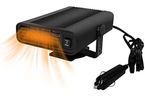 Gobesty Auto Heizlüfter 12V, 150W Mobile Auto Heizung Zigarettenanzünder, 360° Einstellbar Auto Heizung Kühlventilator 2-in-1 Auto Warmluftgebläse Elektrisch Fan Windschutzscheibe Defroster Demister