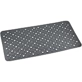 Efe Mark Premium Serisi Banyo - K&uuml;vet İ&ccedil;i Kaydırmaz Vantuzlu Oluklu Desenli Dikt&ouml;rdgen Paspas 67,5 x 34,5 cm, Gri