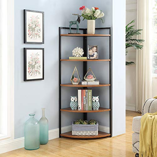 Preisvergleich Produktbild 5-lagiges Eckvitrine-Multifunktionsregal Holz,Black