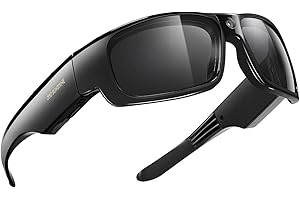 OHO SUNSHINE OhO Gafas de sol de video, cámara de grabación de vídeo Full HD de 32 GB 1080P con cámara integrada de 15 MP y lente intercambiable con protección UV400 polarizada