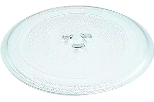 quailitas Microwave Plate - 255 mm Microwave Turntable Glass Tray w/ 3 Fixtures, Scratch-Resistant Plate