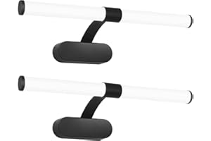 ‎HOMEFIRE Homefire 2ER LED Spiegelleuchte Bad Spiegellampe - Schwarz Badleuchte Wand 40CM Wandlampe Badezimmer 6W Modern Wasserdicht IP44 Wandleuchte Neutralweiß 4000K Badlampe für Keller Küche Badschrank