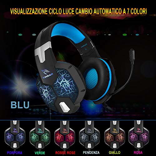 YINSAN TM7, Cuffie Gaming PS4, Cuffia Gamer con Microfono e Bass Stereo
