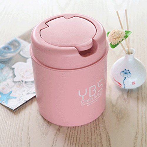 Nibesser Tischmülleimer Tischabfalleimer Abfallbehälter Kosmetikeimer Mini Mülleimer 13×16cm (Rosa) - 2