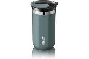 WACACO Octaroma Lungo Mug Isotherme Café, 10 fl oz(300ml), Mug de Voyage en Acier Inoxydable à Double Paroi avec Couvercle à Boire, Bleu