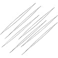Beadsnfashion 4 Pcs Stainless Steel Big Eye Beading Needles 4.5 Inches, Diameter 0.22mm – for Jewellery Making, Embroidery & Beadwork