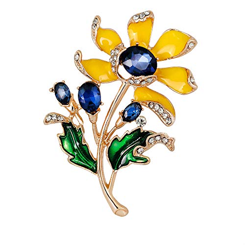 Yazilind Blume Geformte handgemachte Zirkon Strass Pin Broschen Clip Legierung Schmuck für Frauen Mädchen Hochzeit Brautstrauß Geschenke