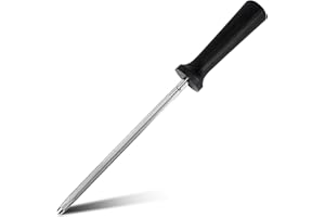 SHAN ZU Fusil à Aiguiser de Couteaux 20cm, Fusil Couteau de Cuisine, Aiguiseur Couteau Fusil, Ergonomique Manche en Pakka Bois, Emballage Coffret Cadeau