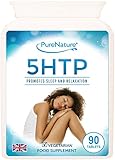 PURE 5-HTP 300mg Daily 5HTP Tablets- 4 Times Stronger to Support Sleep Mood Anxiety Diet-100% Natural Serotonin From Griffonia Extract -100% Money Back Guarantee-Made to GMP Standards in UK -5 Star Rated-Suitable for Vegetarians & Vegans-FREE UK DELIVERY