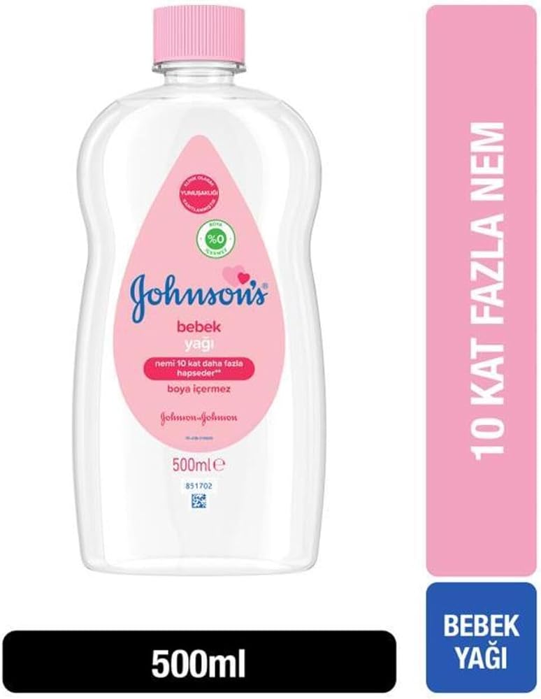 Johnson's Baby Bebek Yağı, 500 ml | E Vitaminli Nemlendirici Bakım, 10 Kata Kadar Daha Fazla Nem Hapseder