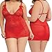 Tenflyer Plus Size Women's Sexy Lingerie Lace Temptation Sleepwear Chemise Dress