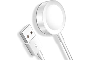 AEN ART Ladekabel für Apple Watch, 【MFi-Zertifiziert】 Uhr Kabel USB Schnellladegerät Tragbare Ladestation, Magnetisches Kabel Cable Kompatibel mit Apple Watch Series 9/8/7/6/5/4/3/2/1/Ultra/SE- Weiß