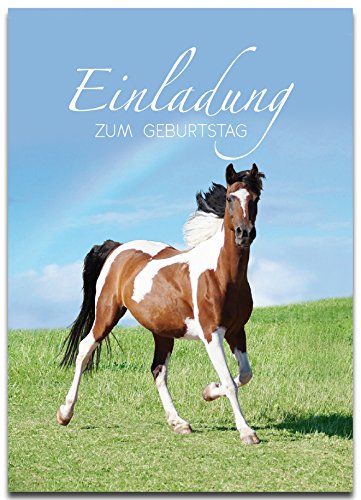 10 EINLADUNGEN zum Kindergeburtstag – Einladungskarten PAINTHORSE / PFERD - 3
