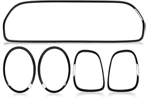 MasYosh 5pcs Gloss Black Scheinwerfer Rücklicht-Gitter-Surround-Abdeckungskits 51119450552 Ersatz für SE Standard F55 F56 F57 LCI2 2022-2024