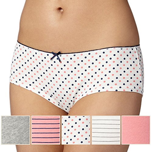 Debenhams Womens Pack Of Five Peach And Grey Shorts 10