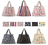 Lawei 6 Pcs Sac Courses Pliable Réutilisables pour Extérieur Sac à Provisions de Supermarché Durable léger Lavable