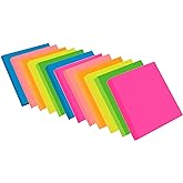 ZCZN Sticky Notes, Pack of 12 Notepads, 76 x 76 mm Self-adhesive Notes, 100 | 100 sheets per pad, perfect for school, home an