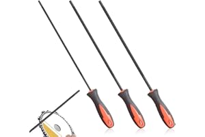 XPEX 3 PCS lime tronconneuse,lime chaine tronconneuse,affutage chaine de tronconneuse,Avec poignée, facile à tenir, il existe 3 tailles de 4,0 mm, 4,8 mm, 5,5 mm, adaptées à la tronçonneuse (B)