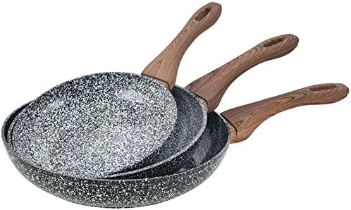 King Hoff Pan Set 3-Piece Set 20/24/28 cm Granite Woodline KH 1030