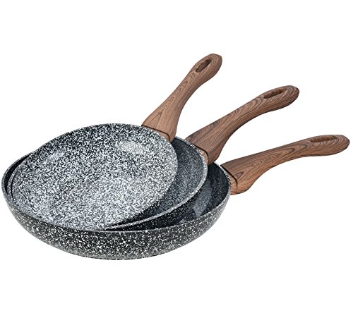 King Hoff Pan Set 3-Piece Set 20/24/28 cm Granite Woodline KH 1030