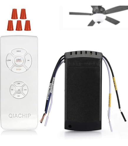 Kit Télécommande Ventilateur Plafond Universel 6 Vitesses + Gradation Lumière - Récepteur Inclus