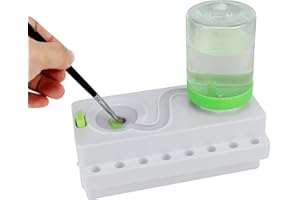 TAIXINPOWER Brush Rinser 2023 New Improved Paint Brush Cleaner, Waterproof Upgrade with Drain & Paintbrush Shelves, Brush Rinser Painting Running Water Cycle Paint Brush Rinser for Acrylic Painting