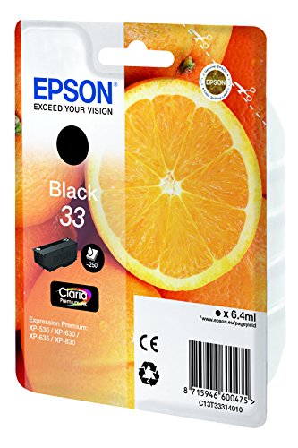 Epson Original T3331 Tinte, Orange, Claria Premium, Text- und Hochglanzfotodruck (Singlepack) schwarz - 2