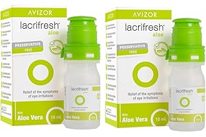 GENERIC AVIZOR LACRIFRESH ALOE - Pack 2x10ml - Gotas Oculares - Humectación y Lubricación con Aloe Vera - Alivio Instantáneo de Irritación Ocular - Sin Fosfatos - Fácil Aplicación