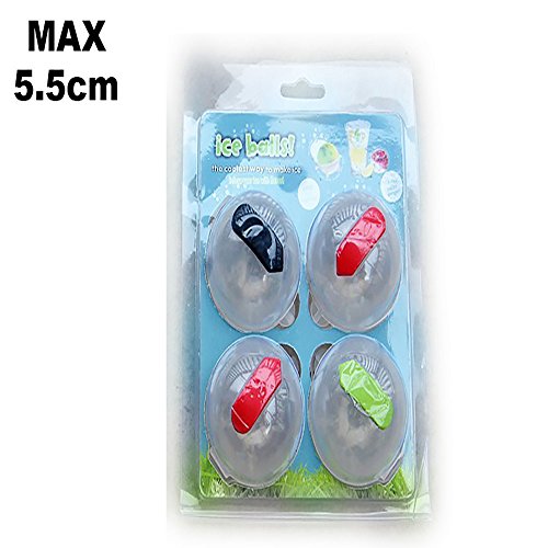 ESAILQ Rund Eiswürfel-Ball-Maschine Kugel Formen für Whisky-Party-Cocktail Set von 4 Geschenk (MAX 5,5 cm) - 5