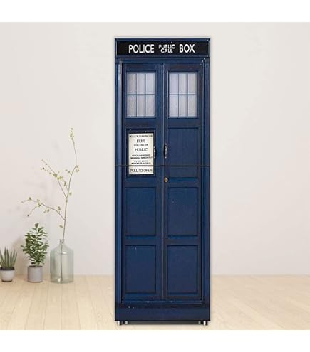 Selbstklebende 3D Tardis Tür Tapete – Polizeibox Wandaufkleber 90x210 Cm, Abziehbar