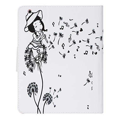 Für ipad 2/ipad 3/ipad 4 Hülle Leder Löwenzahn Mädchen Muster,SKYXD [Auto Schlaf/Wach Funktion] Smart Case Folio Klappbar Schutzhülle [Standfunktion/Brieftasche Kartenfach/Magnet] Klapphülle mit [Handyanhänger + Eingabestift] 3in1 Zubehör Handy Tasche for Apple ipad 2/ipad 3/ipad 4 Bookstyle Flip Leather Cover With [Stylus and Dust Plug] - 3