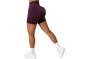 RXRXCOCO Damen Scrunch Butt Push Up Gym Sport Shorts Seamless Booty Kurze Sporthose Laufhose Radlerhose