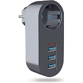MOBEE Akım Korumalı Kablosuz Priz 3 USB Girişli USB 2.1A 2500W 10A 3400