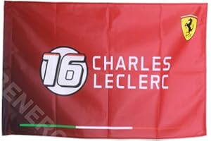 PUMA Scuderia Ferrari - Merchandise ufficiale Formula 1 - Bandiera Charles Leclerc, rosso, taglia unica