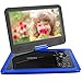 Price comparison product image COOAU 12.5" Portable DVD Player with 10.5" Swivel Screen, 5 Hours Built-in Rechargeable Battery, Supports SD Card/USB/Sync TV with Remote Control and Game Controller, Direct Play in Formats AVI/RMVB/JPEG/MP3, Blue