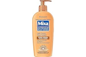 Mixa Intensive Peaux Suche, odżywczy mleczko do ciała, efekt opalania, samoopalacz, naturalny złoty czosnek, postępujący i równomierny – matowa skóra – hipoalergiczny – 250 ml